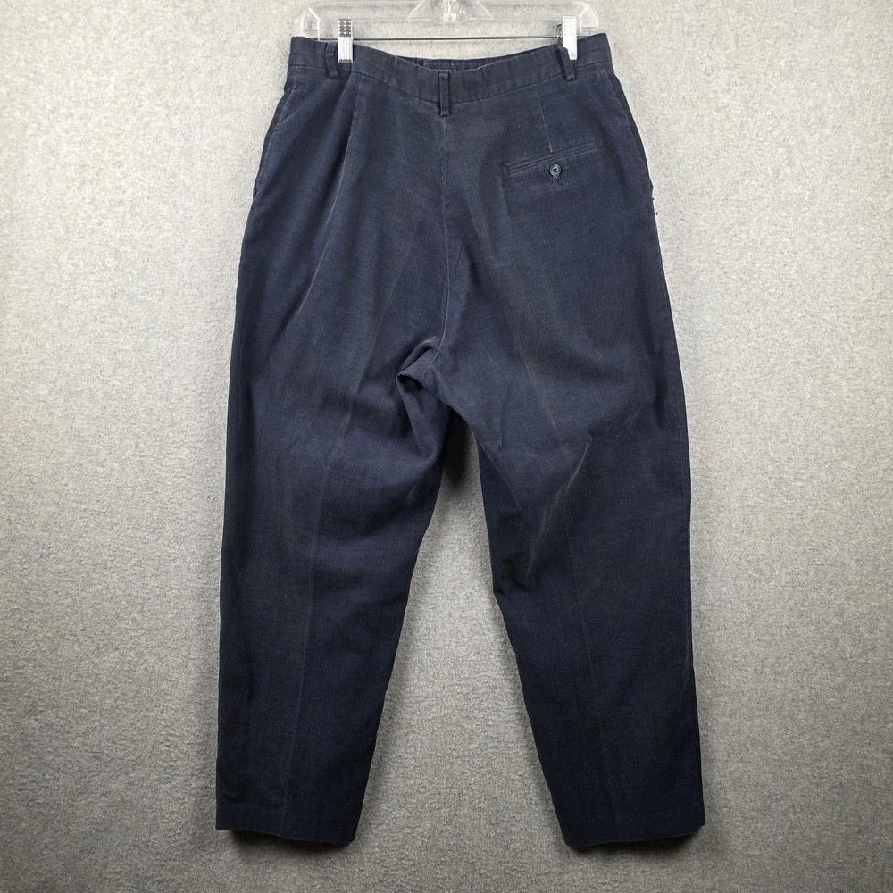 Vintage Lands' End‎ Pants Mens 31x27 Blue Corduroy Chino Tapered USA 80s Casual